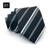 Bow Ties Luxury 8cm Mens Striped Striped Classic Gravata Corbatas Business Coldie Jacquard Neck Woven For Men Groom Wedding Party