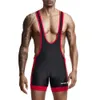 Mens Fitness Sports Jumpsuit Kontrast Färg Sexig nattklubb Sexig pyjamas Stretch Soft Tight Contrast Color Jumpsuit för män 240410