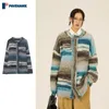 Chandails pour hommes hiver homme Sweater American Vintage Stripes colorées surdimensionnées couple en tricot d'automne en tricot en tricot