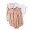 Endelar baby kläder nyfödda spädbarnsflicka spädbarn ärmlös romper vintage ruffles jumpsuit bodysuits bomull linnor rompers onesies 18m