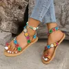 Casual Schuhe Sommer flache Sandalen Buntes Strand 2024 Frauen im Freien Luxus Sandalias de Mujer Slip auf Damen Gummi Hochzeit