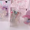 Bins Kawaii Cartoon Acryl Penhouder Deskop Organizer Ins Transparant Bunny Bear Tiger Office Stationery Cosmetics Storage Box