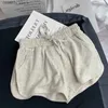 Short féminin Summer Shorts en vrac pour femmes à la mode décontractée fitness gris noir solide haute taille h240424