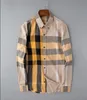 Designer men Blouses Shirts Fashion Classic Summer New Plaid T-Shirt Plus Size Casual Long Sleeve Top #4870