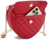 Модная форма формы сердца перечисленная кошелька для женщин для женщин застегивается на плечо с мешочкой алмазной решетки сумочка 240418