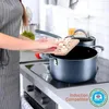 Kookgerei Sets duurzame anti-aanbak set 14-delige marineblauwe potten en pannen met cool-touch handgrepen
