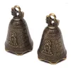 Decorative Figurines 1Pc Antique Bell Mini Brass Copper Sculpture Pray Guanyin Shui Feng Invitation Buddha Buddhism Bells