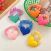 Accessoires de cheveux Enfants Couleurs mignonnes Acrylique coeur Scrunchies Rubberes Bands Filles Beaucoup de coiffure douce Sweet Elastic Bands Accessoires de cheveux