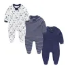 Pieces KiddieZoom 3 PCs/lote outono Inverno zíper sólido bebê menino garoto 100%algodão macio roupas recém-nascidas Presentes de chá de bebê