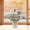 Storage Bottles Ceramic Tea Canister Tin Decorative With Lid Flower Vase Chinese Porcelain Ginger Jar For Bedroom Fireplace Cabinet Office