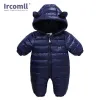 Sweaters Ircomll Infant Baby Spring Autumn Romper Jacket Jumpsuit Baby Toddler Winter Romper Cute Hoodie Snowsuit with Gloves