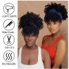 Perruques courte afro bouclé-bande perruque de bande de coiffure bouclée de 10 pouces perruques de tête de cheveux bouclées pour femmes cosplay synthétique scure bouclée moelleuse avec frange