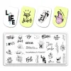 Art BeautyBigBang English LETT Nail Art States States Love Love Sentens Shrases Design Design Modèles de tampon à ongles