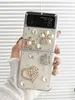 Cajas de teléfonos celulares Diamante de lujo Diamond Crystal Case de teléfono transparente para Samsung Galaxy Z Flip Fold 4 5G Cubierta protectora D240424
