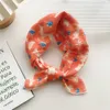 Floral Print Neckerchief Women Hair Scarf Square Handkerchief Cotton Neck Scarves Small Wraps Cute Bandana Head Scarfs 5555CM 240417