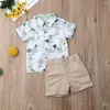 Vêtements Ensembles d'été Enfants Vêtements Baby Boy Coconut Tree Imprimé Short Shirt Couleur Couleur Solie Kid Toddler Boys tenue