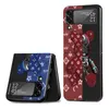 Mobiltelefonfodral svart pc hårt fodral för samsung galaxy z flip 4 3 5g funda zflip4 lyxiga stötsocktäta bakre telefon robotbjörn d240424