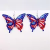 Hoop Earrings 2024 American Independence Day Fashionable Butterfly Acrylic A And Simple Choice For Womens Drop