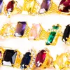 Clusterringe Großhandel 30 europäische und amerikanische Mode schöne goldplatte Kristall-Design-Ring-Verlobungsgeschenk