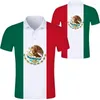 Heren Polos Mexico Flag 3D Print Polo Shirt For Men Women Tops mode mode korte mouw knop rapel t-shirts hoogwaardige shirts