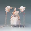 Sets Forseven chinesische Haarzubehör Frauen Blüten Perlen Haarnadeln lange Quasten Kopfstücke Stäbchen Haare Kammbrautschmucksets