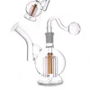 도매 미니 두꺼운 유리 담배 파이프 6arm 트리 Perc Bubblers Heady Recycler Water Oil Dab Rigs Bong 14mm Banger와 흡연