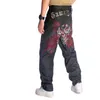 Großhandel-Phoenix Gold Stickerei Männer Baggy Jeans Herren Hip Hop Jeans Langes lose Fashion Skaty Baggy Entspannte Fit Jeans für Männer Hosen 30-46 200 Pfund verfügbar