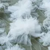 Brudslöjor Janevini Luxury European 5 m lång med kamhandgjorda 3D -blomma 1 Lager Katedral Tulle Veil Wedding Hårtillbehör