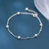 Strands INZATT Real 925 Sterling Silver Pearl Bead Bracelet For Fashion Women Classic Fine Jewelry Minimalist Accessories