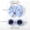 Sunglasses 2Pcs/Set Fashion Solid Color Bow Toddlers Elastic Hair Band Sunglasses Set for Kids Sunshade Protective Glasses Accessories