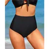 Mulheres de moda de banho feminina Mulheres de cintura alta Swim Bikini Bottoms Toites de banho Panties de banho de banho Summer Natação de fundo Brincadeiras 2024 TRAJES DE BANO MUJER D240424