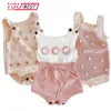 One-Pieces New Baby Stricker Rompers Balls Blumen ärmellose Jumpsuit Neugeborene Jungen Mädchen Strampler Outfit Outfits Kleidung Winterspielanzug