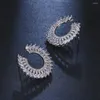 Boucles d'oreilles étalon Bettyue Magnifique forme circulaire pleine de boucle d'oreille de zircon cubique pour femmes bijoux de mode en banquet habillage cadeau