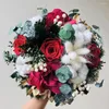 Flores decorativas 12 PCs/caixa Rosa Preservada Decoração de casamento de flores imortal acessório de buquê