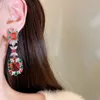 Vintage Red Drop Earring for Women 925 Silver Needle Fine Jewelry Fashion Accessories Party Dangle Earrings Stud 240422