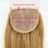 Toppers Golden Blonde Silk Top Lace Closure Straight 5"X5" Virgin European Human Hair Skin Silk Base Topper with Clips in for Women #27