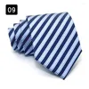 Bow Ties Luxury 8cm Mens Striped Striped Classic Gravata Corbatas Business Coldie Jacquard Neck Woven For Men Groom Wedding Party