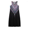 Casual Dresses Fashionable Leopard Print Sleeveless Tank Dress Feather