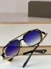 Pop Top Solglasögon Limited Edition Goggles Style Six Men Design K Gold Retro Square Frame Crystal Cutting Lens med rutnät avtagbar
