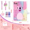 Cute Plush Cat Diary With Lock And Key For Kids Girls Gift Dog Animals Journal Notebook Student School Stationery A5 Notepad 240410