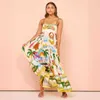 Vestidos casuais básicos vestido boho mulheres casual verão 2024 tendência maxi vestido sem mangas estampas florais elegantes vestidos de praia vestidos de mujer holidayl2403