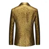Costumes pour hommes Gold High Quality Business Cost Blazers Blazers Ball Bridegroom's Banquet Dress Men Blazer Taille M-6XL