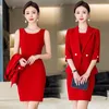 Spring Summer Women Dresss Suits With Tops and Dress Business Work Wear Blazers Suits S-5XL Ladies Office Professional Outfits 240415