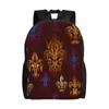 Backpack School Bag 15 Inch Laptop Casual Shoulder Bagpack Travel Heraldic Fleur De Lis Mochila