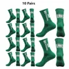 10 pares hombres calcetines de fútbol de fondo sin deslizamiento de mujeres sin deslizamiento acolchados para fútbol calcetines de baloncesto de tenis 240418