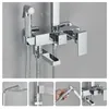 Badrumsduschuppsättningar Ulgssd RUNDUSHUSH KIT 4-VÄGDDA Duschkran System som används för justerbar badrumsjusterbar kran Mixer Non Rack Modern Badrum Krassen T240422