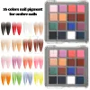 Glitter 16 färger nagel glitter set gradient fast pulver pigment damm gel nagellack konst lacker diy manikyr dekoration tips lejbf1