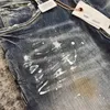 Erkekler kot pantolon jean moda punk sıçrama-mürekkep yağlı boya tasarımı ince denim pantolon sokak kıyafeti erkek streç kalem pantolon erkekler için 240423