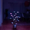 Fleurs décoratives Magical Blowing Potted Plante intérieure LED 3 plantes artificielles changeantes de couleur Light (sans pot) durable