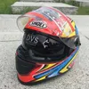 フルフェイスオートバイヘルメット明るい黒いファイバーガラスバイクレーシングヘルメットビッグテールスポイラー